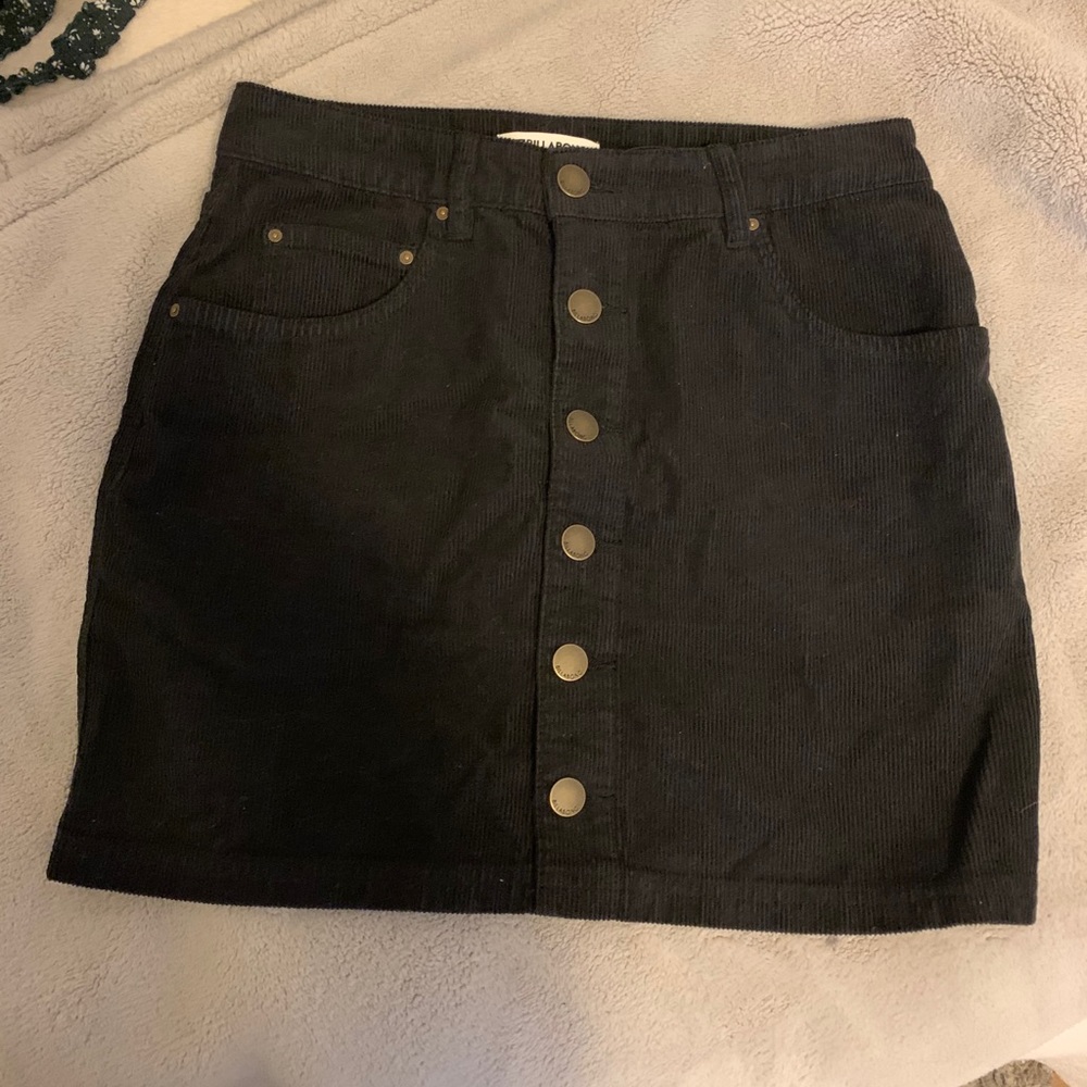 Billabong black corduroy mini skirt